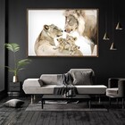 Quadro Decorativo Family Lion Com Moldura E Sem Vidro 90x140