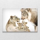 Quadro Decorativo Family Lion Sem Moldura E Sem Vidro 90x140