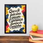 Quadro Decorativo Fé E Esperança 24x18cm - Com Vidro Moldura