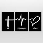 Quadro Decorativo Fé Esperança E Amor 3 Telas