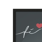 Quadro Decorativo Fé Fundo Preto Com Moldura Preta