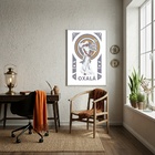 Quadro Decorativo Figura Orixá Oxalá  - 70x50cm Moldura Branca