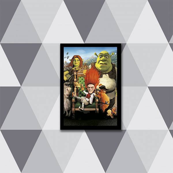 Quadro Decorativo Filme Shrek Personagens 45x34cm A3 (45 X 34)