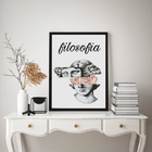Quadro Decorativo Filosofia 33x24cm - Com Vidro Moldura:madei