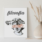Quadro Decorativo Filosofia 33x24cm Moldura:madeira Preta
