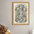 Quadro Decorativo Filósofos Gregos Vintage 33x24cm Moldura Pr