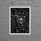 Quadro Decorativo Física Átomo Equação 24x18cm Moldura:madeir