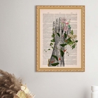 Quadro Decorativo Fisiologia Floral Mão 33x24cm Moldura Preta