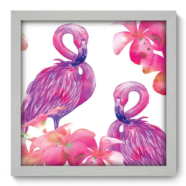Quadro Decorativo - Flamingos - 33cm X 33cm - 198qdsb