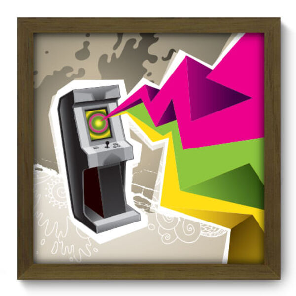 Quadro Decorativo - Fliperama - 33cm X 33cm - 045qdvm