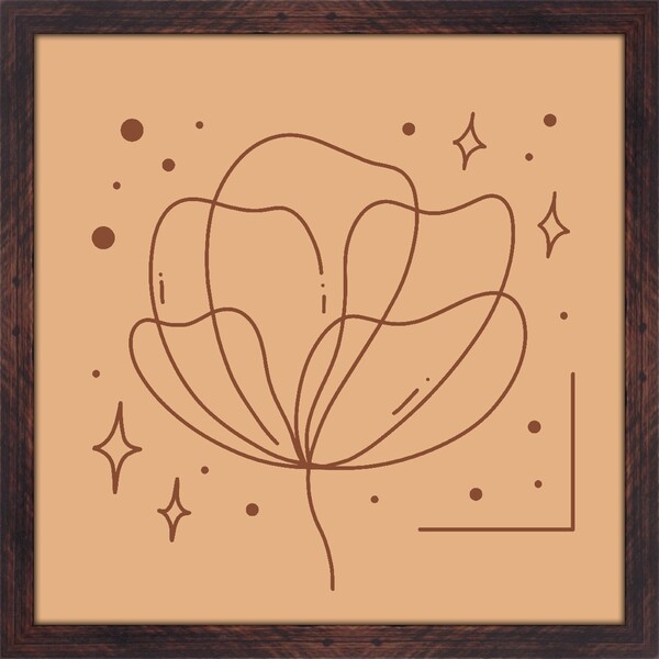 Quadro Decorativo Flor Colorido sem Vidro 40x40x2cm Tropical