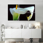 Quadro Decorativo Flor Copo De Leite 3 Peças Para Salas