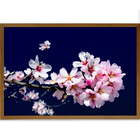 Quadro Decorativo Flor De Cerejeira Sem Vidro Marrom