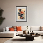 Quadro Decorativo Flor De Lotus 60x48cm Moldura Preta