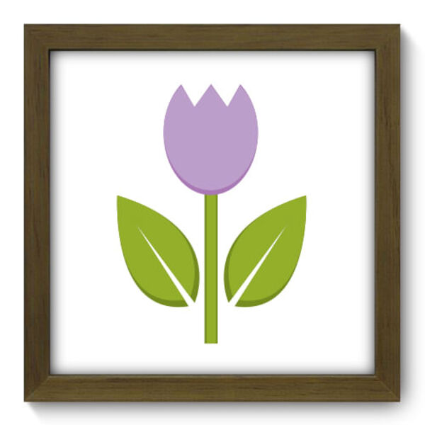 Quadro Decorativo - Flor Lilás - 22cm X 22cm - 013qdbm