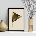 Quadro Decorativo Flor Moderna Bronze 24x18cm - Com Vidro Mol