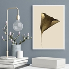 Quadro Decorativo Flor Moderna Bronze 24x18cm - Com Vidro Mol