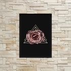 Quadro Decorativo Flor Rosa Triângulo 24x18cm Moldura:madeira