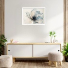 Quadro Decorativo Flor Translúcida  - 50x70cm Moldura Branca