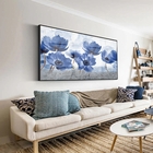 Quadro Decorativo Floral Blue Papoilas Com Moldura Preta E Vi