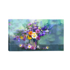 Quadro Decorativo Floral Delicado Flor Do Campo Azul 55x100cm