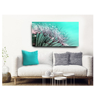 Quadro Decorativo Floral Dente De Leão Azul Tiffany 55x100cm