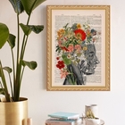 Quadro Decorativo Floral Fisiologia 33x24cm - Com Vidro Moldu