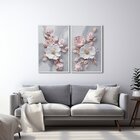 Quadro Decorativo Floral Flor De Porcelana Com 2 Telas De Par