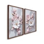 Quadro Decorativo Floral Flor De Porcelana Com 2 Telas De Par