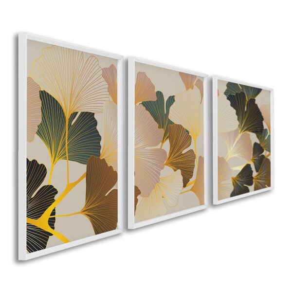 Quadro Decorativo Floral Flores Tropicais Com 3 Telas De Pare