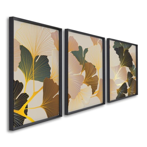 Quadro Decorativo Floral Flores Tropicais Com 3 Telas De Pare
