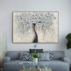 Quadro Decorativo Floral Flower Black Com Moldura Marrom 180x