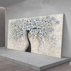 Quadro Decorativo Floral Flower Black Com Moldura Prata 120x60