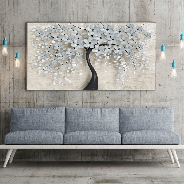 Quadro Decorativo Floral Flower Black Com Moldura Prata 120x80