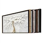 Quadro Decorativo Floral Flower Tree Com Moldura Prata 200x120