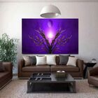 Quadro Decorativo Floral Galhos Roxos - 180x100cm