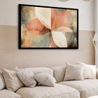 Quadro Decorativo Floral Geométrico Abstrato  - 50x70cm Moldu