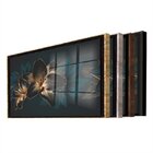 Quadro Decorativo Floral Hibisco Preto Com Moldura Preta E Vi