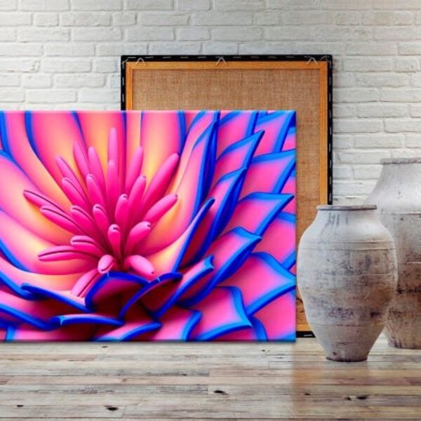 Quadro Decorativo Floral Neon Crysanthemum - 150x100 Cm