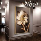 Quadro Decorativo Floral Pingos De Ouro Com Moldura Dourada 1