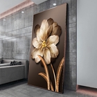 Quadro Decorativo Floral Pingos De Ouro Com Moldura Marrom 20