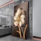 Quadro Decorativo Floral Pingos De Ouro Com Moldura Marrom E
