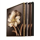 Quadro Decorativo Floral Pingos De Ouro Com Moldura Prata 150