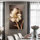 Quadro Decorativo Floral Pingos De Ouro Com Moldura Prata 180