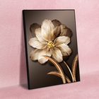 Quadro Decorativo Floral Pingos De Ouro Com Moldura Preto 200