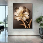 Quadro Decorativo Floral Pingos De Ouro Com Moldura Preto 200