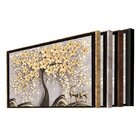 Quadro Decorativo Floral Spring Flower Tree Com Moldura Doura
