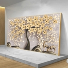 Quadro Decorativo Floral Spring Flower Tree Com Moldura Doura