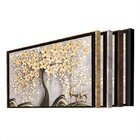 Quadro Decorativo Floral Spring Flower Tree Com Moldura Prata