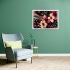 Quadro Decorativo Floral Tropical - 50x70cm Moldura Preta